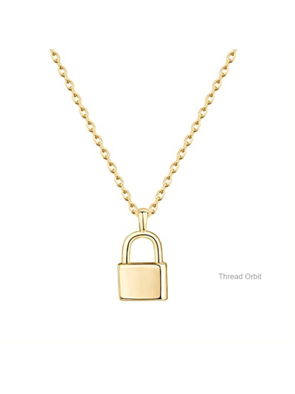 14K Gold Plated Dainty Padlock Pendant Necklace 18"